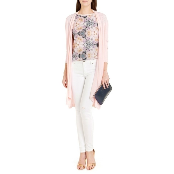 💕TED BAKER LONDON💕 Zema Long Line Wrap Cardigan Sweater Black NWT - Picture 4 of 11